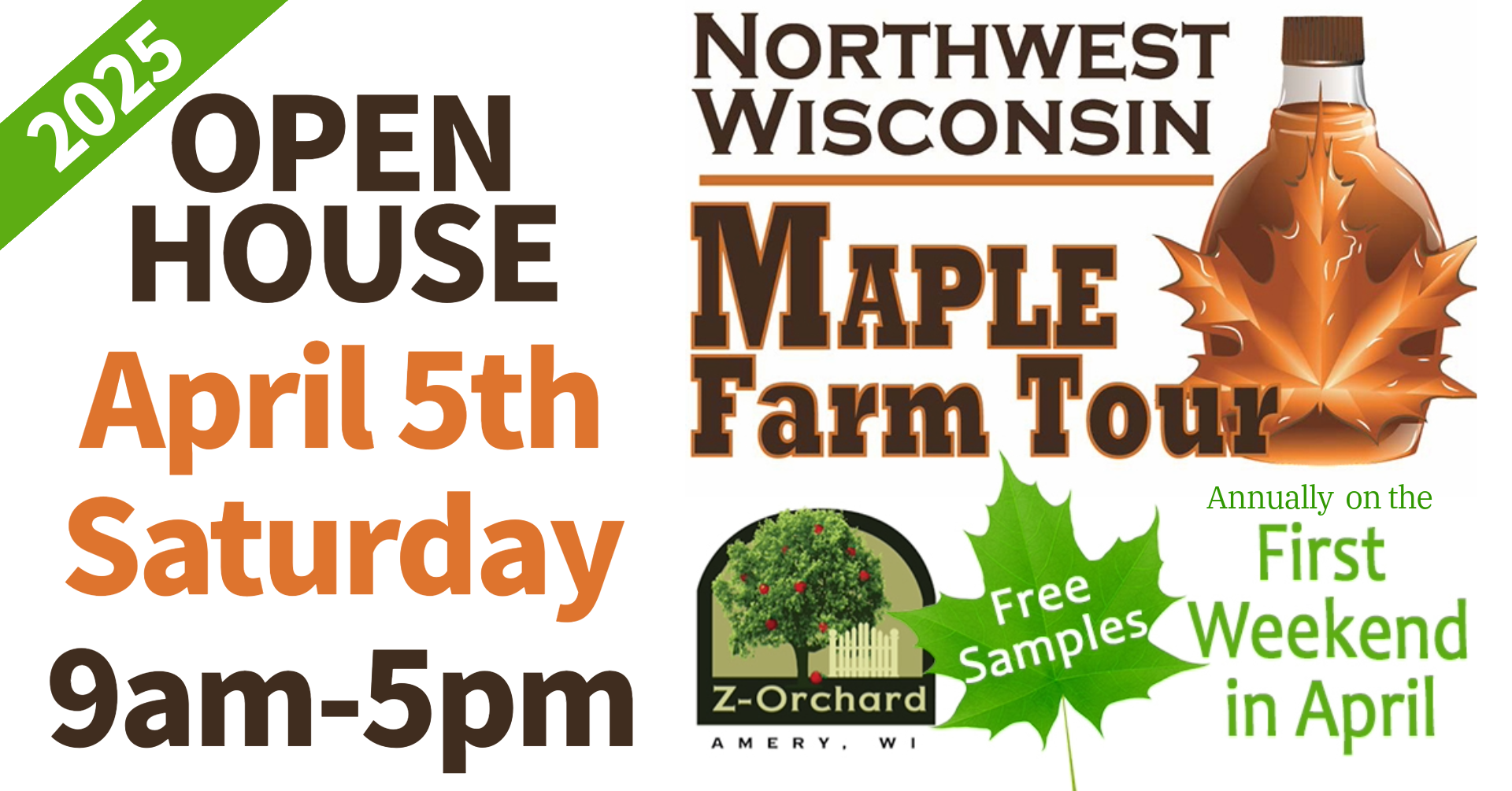 Northwest Wisconsin Maple Farm Tour 2025 Z-Orchard April 5th Saturday